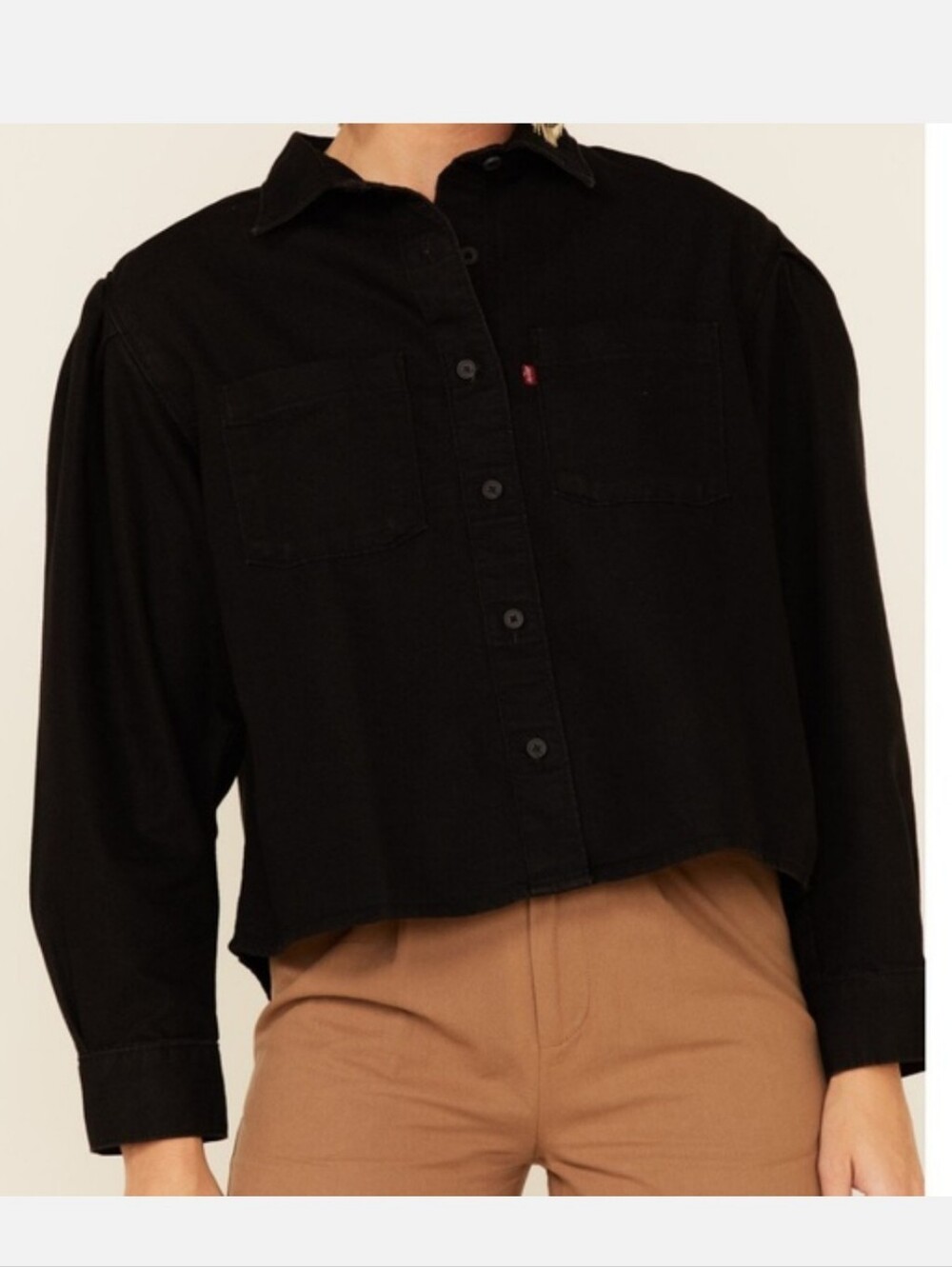 Levi's Kinsley Black Denim Oversized Utility Shirt SZS New With Tag MSRP $59.50